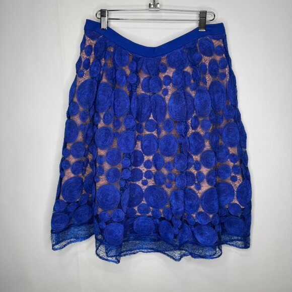 NWT Anthropologie Eva Franco Albastru Circle Lace Skirt - Size 8 - Picture 1 of 5